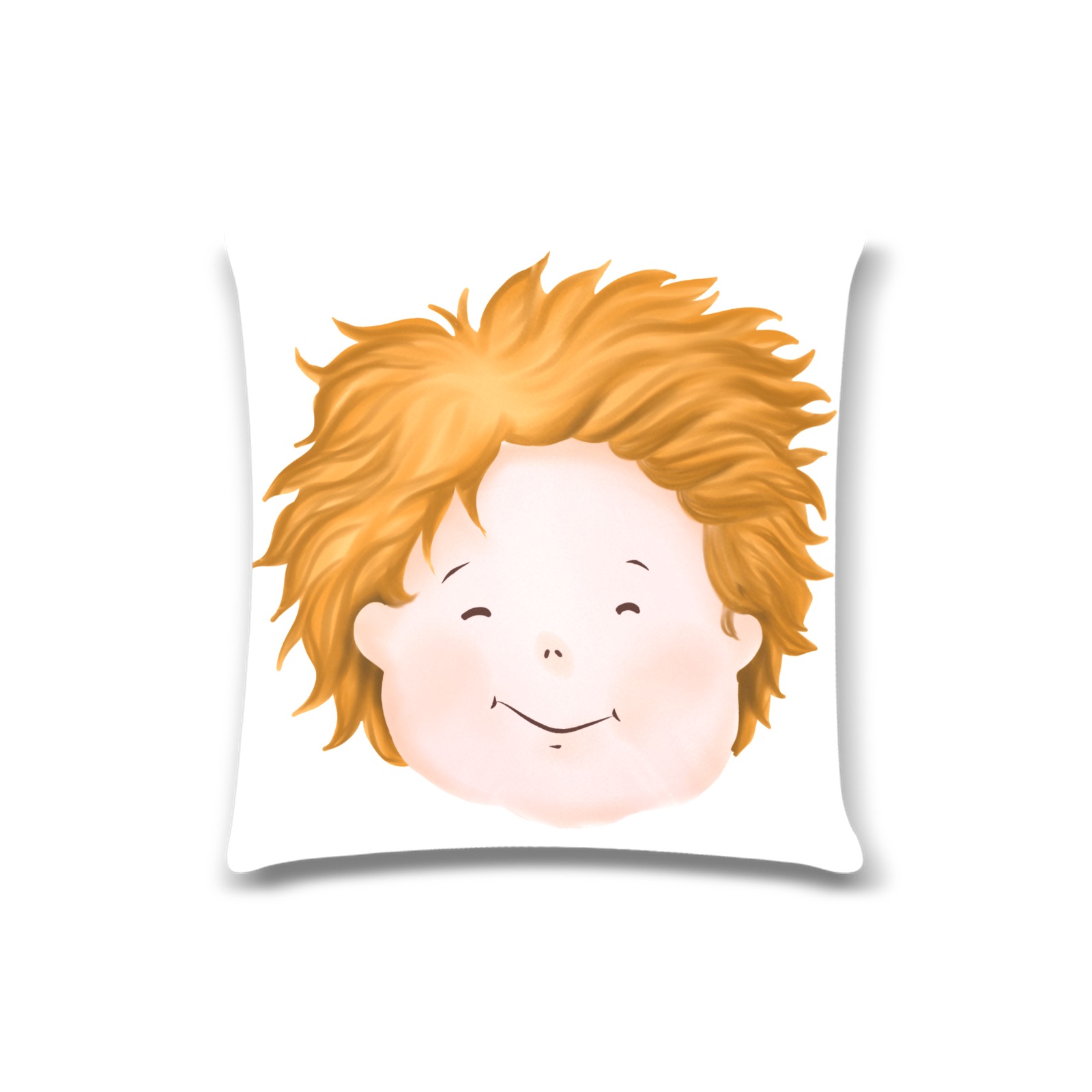 Cute boy- Custom Zippered Pillow Case 16"x16"(Twin Sides)