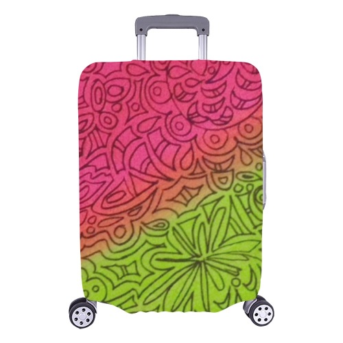 pink and green Luggage Cover/Large 26"-28"