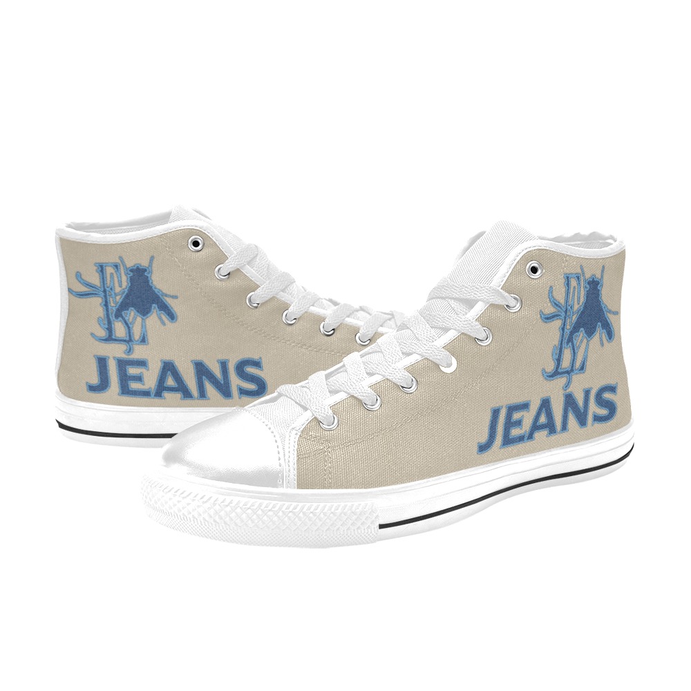 Jeans Collectable Fly Women's Classic High Top Canvas Shoes (Model 017)
