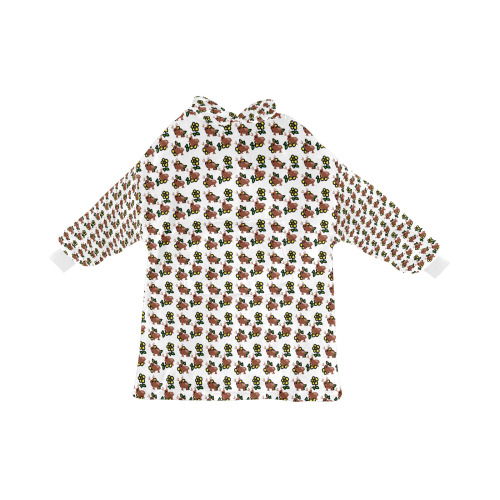 cute deer pattern white Blanket Hoodie for Kids