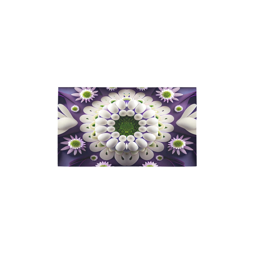 violet and white flower pattern Bath Rug 16''x 28''