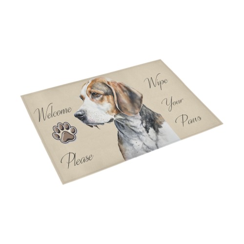 Beagle Welcome Please Wipe Your Paws Azalea Doormat 30" x 18" (Sponge Material)