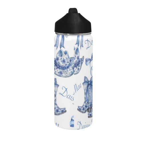 daisy water bottle Insulated Water Bottle with Straw Lid (18 oz)