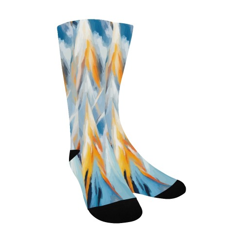 Abstract pattern of winter mountains or trees Men's Custom Socks