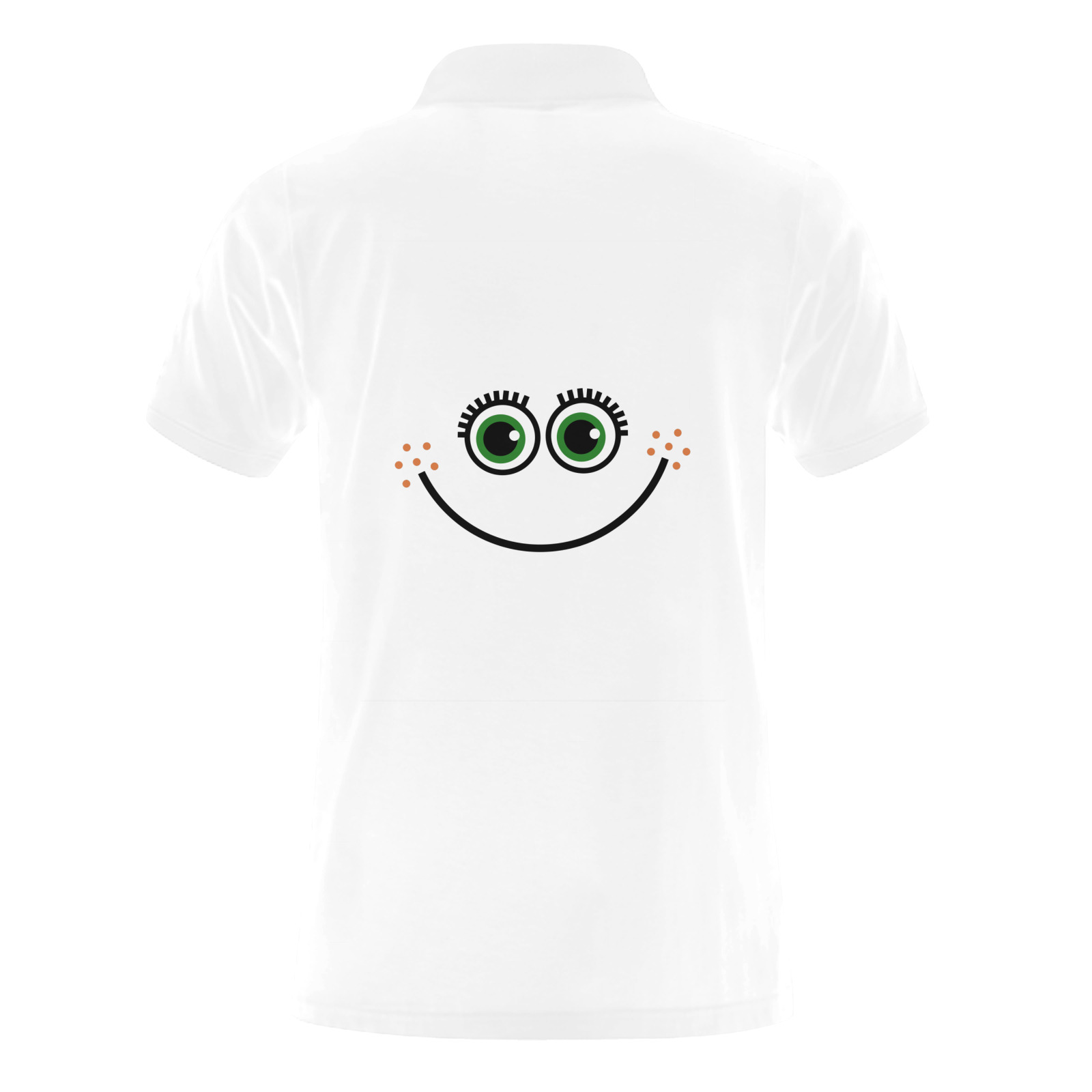 Funny Comic Cartoon Expressive Happy Freckle Face Men's Polo Shirt (Model T24)