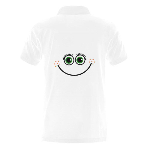 Funny Comic Cartoon Expressive Happy Freckle Face Men's Polo Shirt (Model T24)