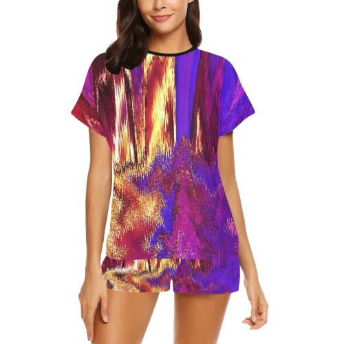 Melted Glitch Women's Short Pajama Set