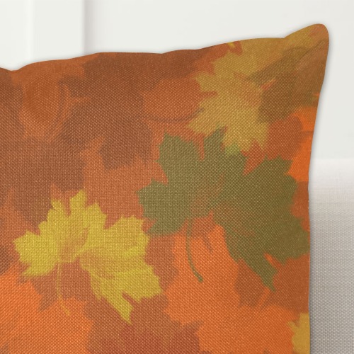 Fall Leaves / Autumn Leaves Linen Zippered Pillowcase 18"x18"(Two Sides)