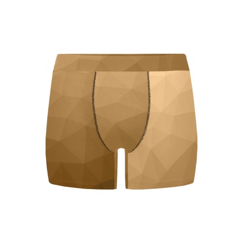 Brown gradient geometric mesh pattern Men's Boxer Briefs with Custom Inner Pocket & Waistband (Model L34)