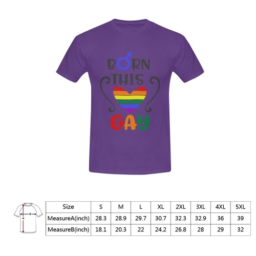 Born This Gay (Purple) Men's T-Shirt in USA Size (Front Printing Only)