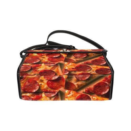PEPPERONI PIZZA 11 Waterproof Canvas Bag-Black (All Over Print) (Model 1641)