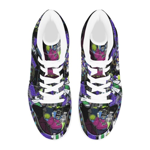 wwcfam all over print shoes Men's High Top Sneakers (Model 20042)