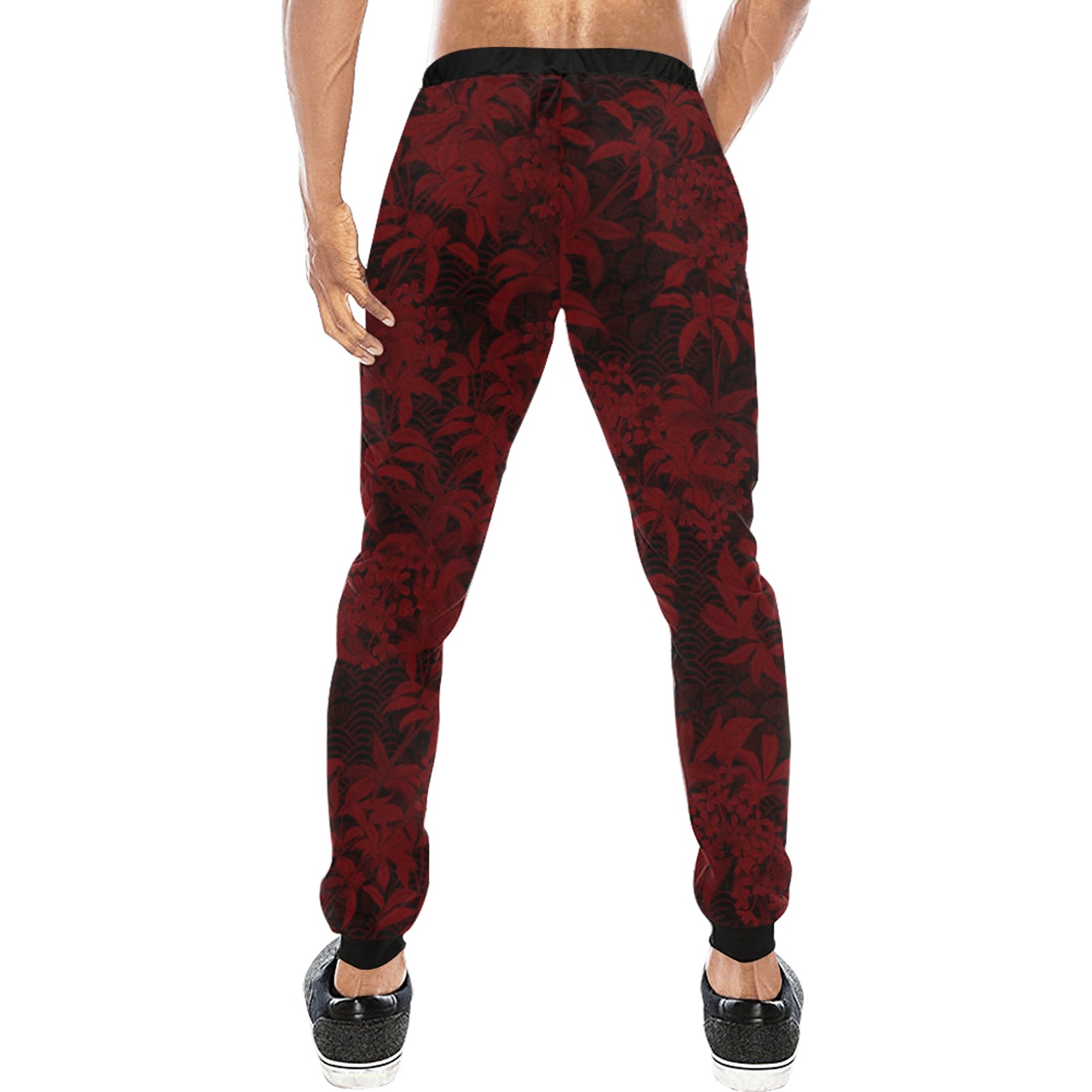 Kinmo Crimson Men's All Over Print Sweatpants (Model L11)