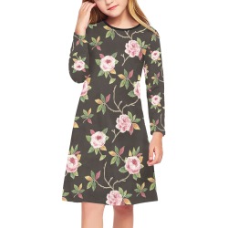 Sweet Floral Girls' Long Sleeve Dress (Model D59)