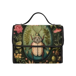 Lady Beetle Satchel Handbag Waterproof Canvas Bag-Black (All Over Print) (Model 1641)