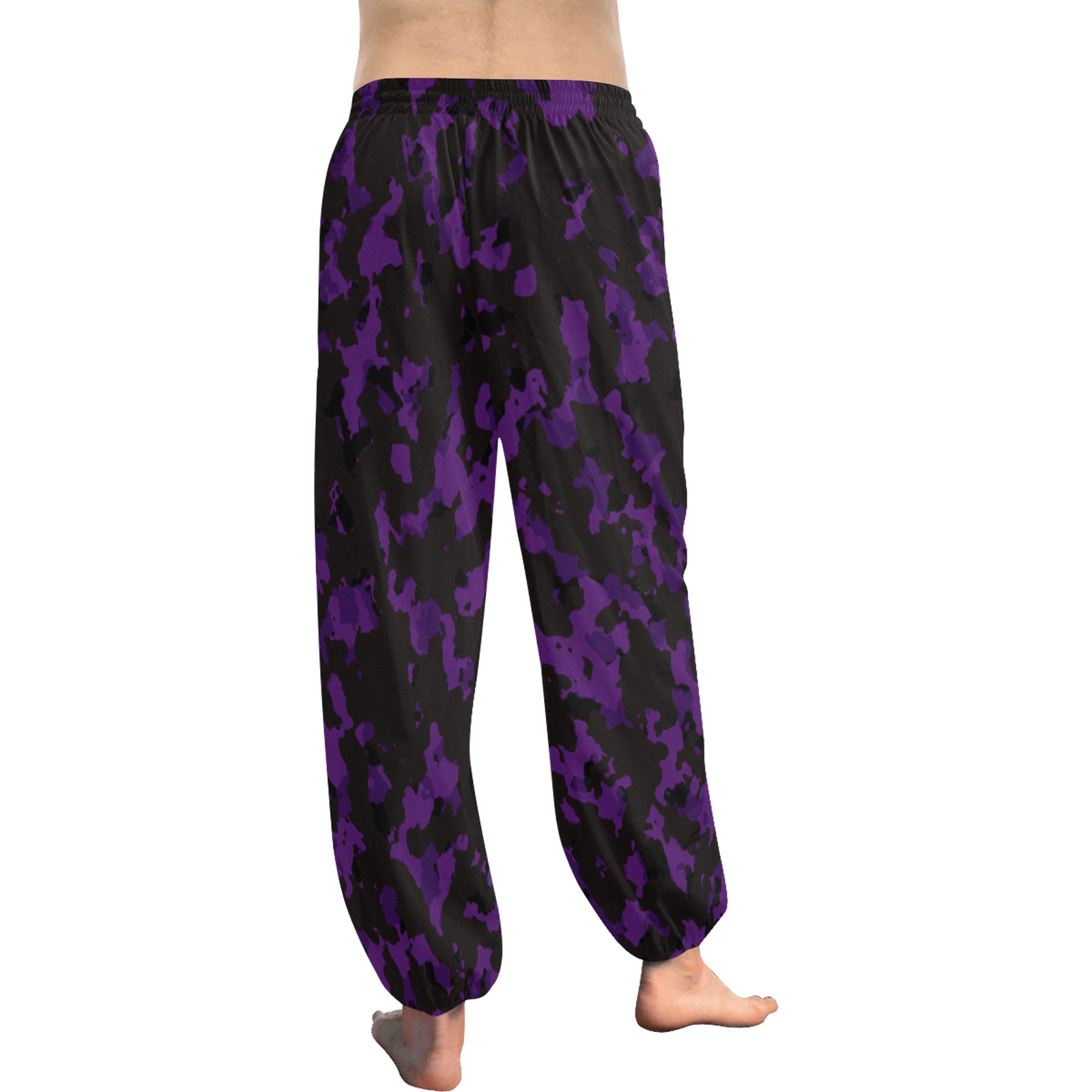darkpurplecamo Women's All Over Print Harem Pants (Model L18)