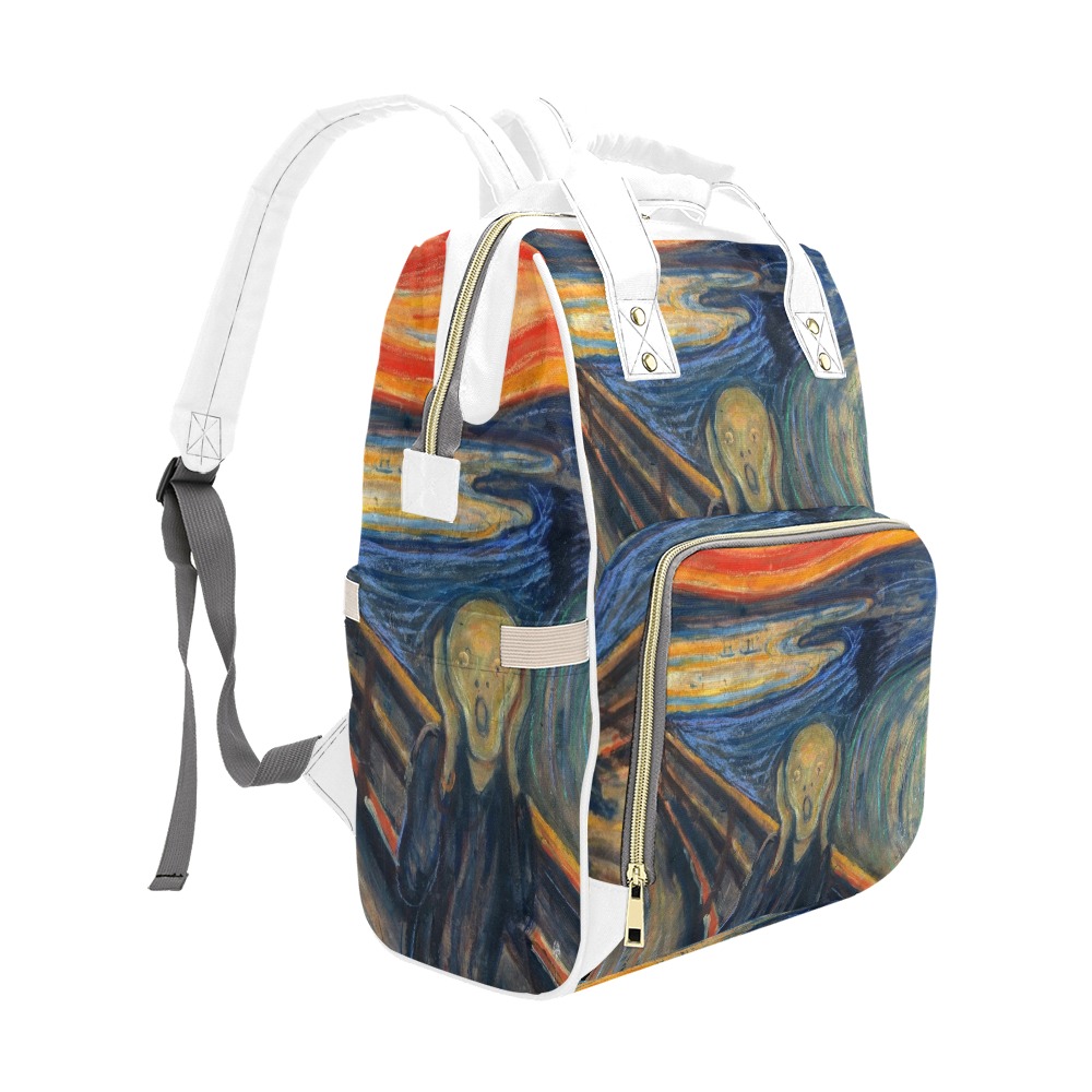 Edvard Munch-The scream Multi-Function Diaper Backpack/Diaper Bag (Model 1688)