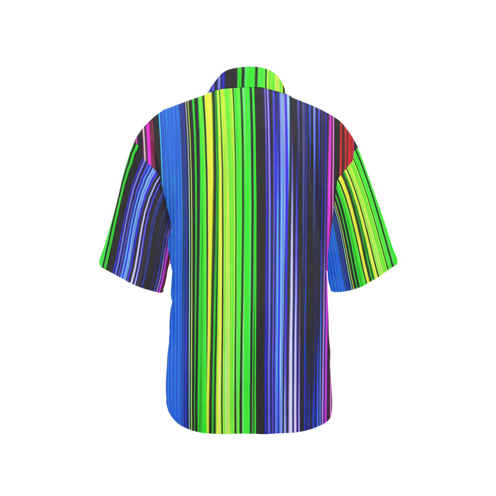 A Rainbow Of Stripes All Over Print Hawaiian Shirt for Women (Model T58)
