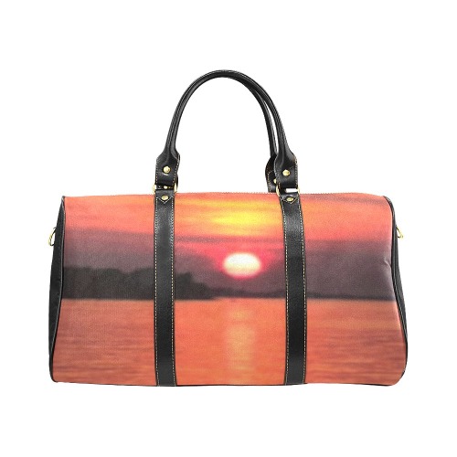 Lady Pink Sunset Collection New Waterproof Travel Bag/Large (Model 1639)