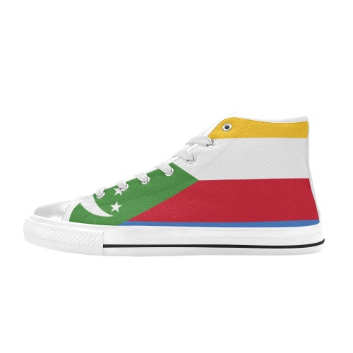 Flag_of_the_Comoros.svg Men’s Classic High Top Canvas Shoes (Model 017)