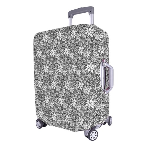 Petals in the Wind Black Luggage Cover/Large 26"-28"