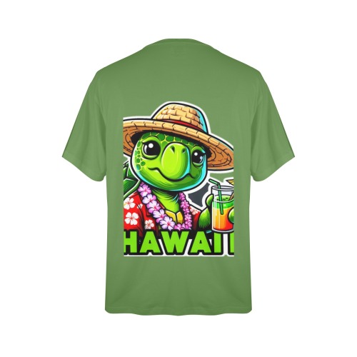 GREEN SEA TURTLE-HAWAII 3 Men's Glow in the Dark T-shirt (Two Sides Printing)