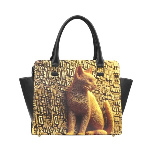 3D cat Rivet Shoulder Handbag (Model 1645)