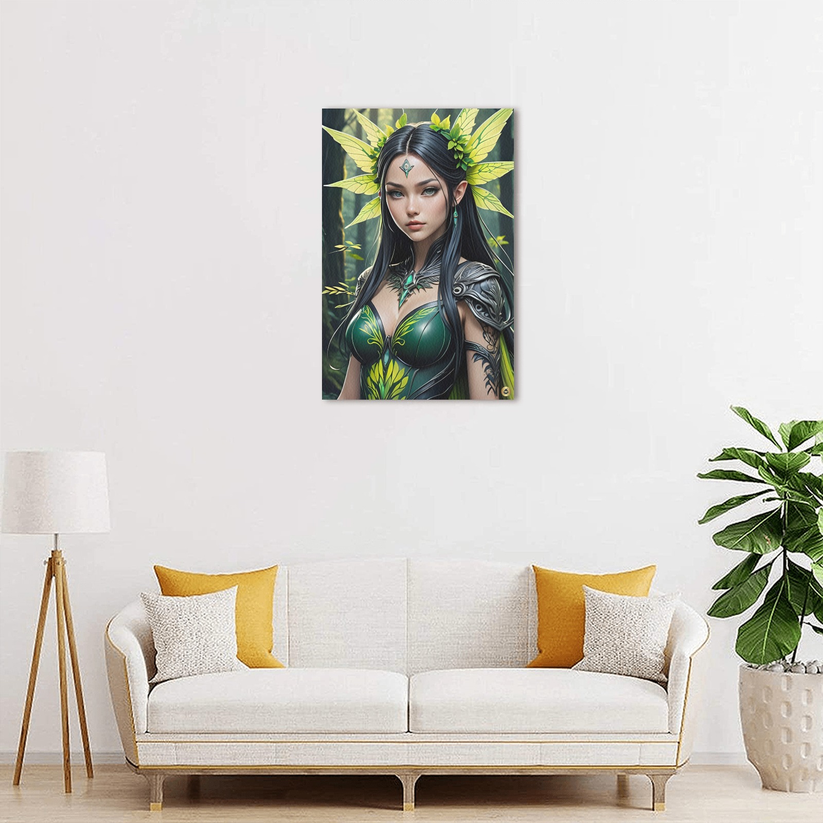 FOREST FAIRY - GREEN #4 Upgraded Canvas Print 12"x18"