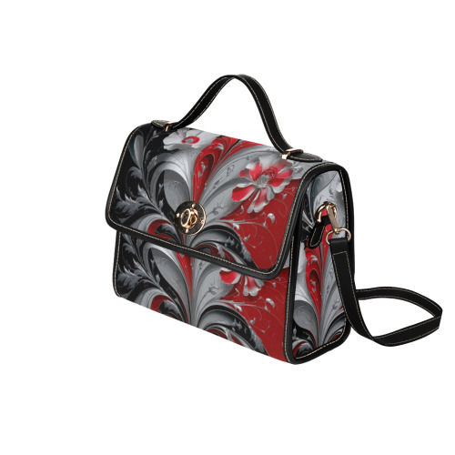 Falcon Bloom Art Nouveau Elegance Waterproof Canvas Bag-Black (All Over Print) (Model 1641)