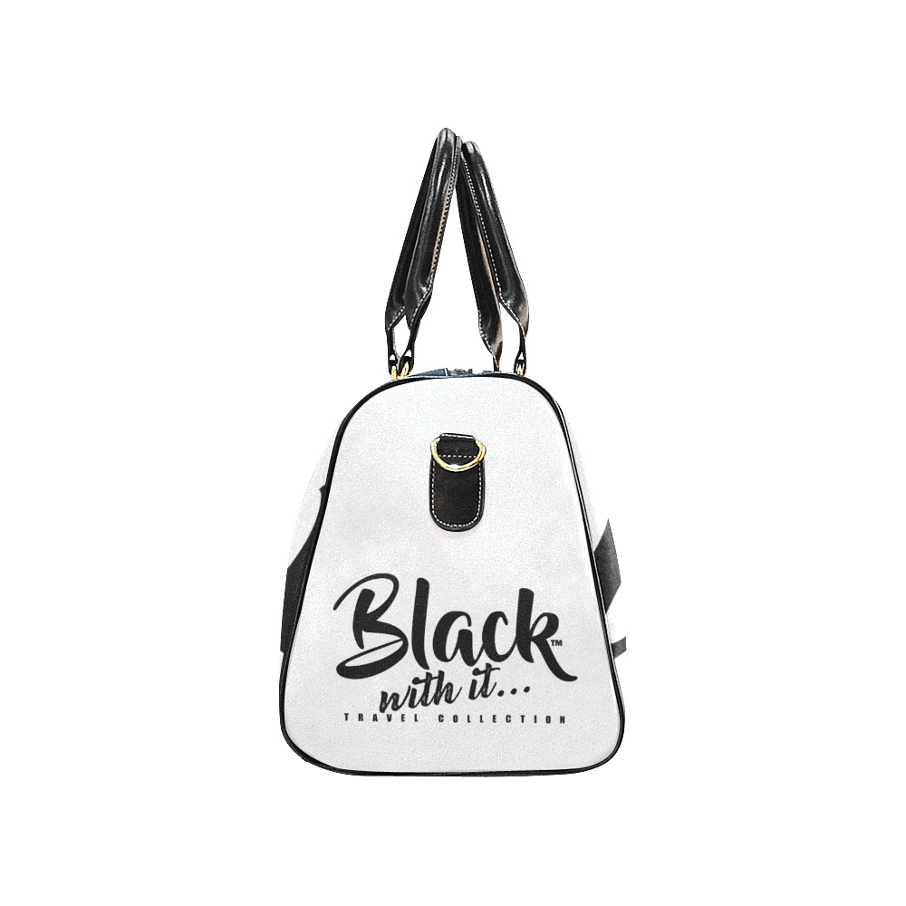 Black With It White w/ Black Font Small New Waterproof Travel Bag/Small (Model 1639)