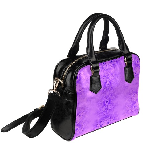Purple Lilacs Frost Fractal Shoulder Handbag (Model 1634)