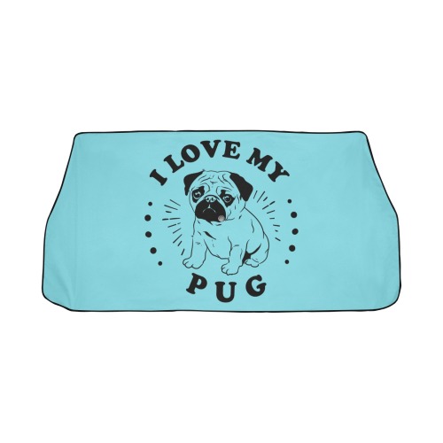I Love My Pug Car Sun Shade Umbrella 58"x29"