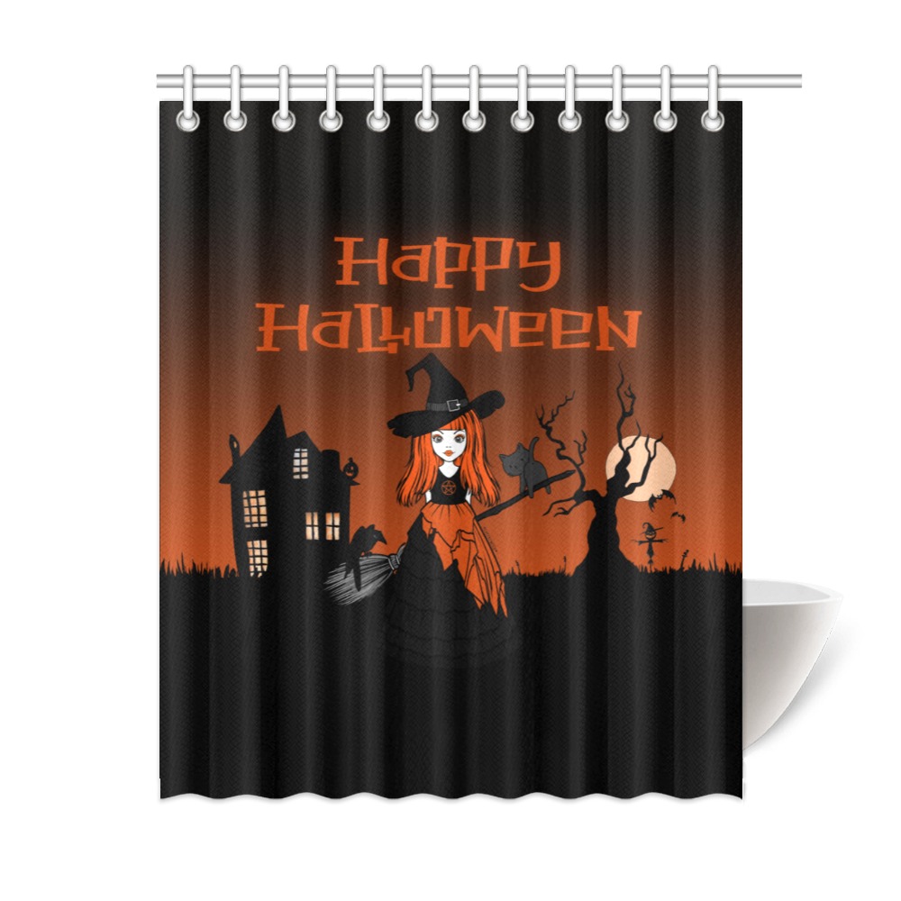 Happy Halloween Cheeky Witch® Shower Curtain 60"x72"