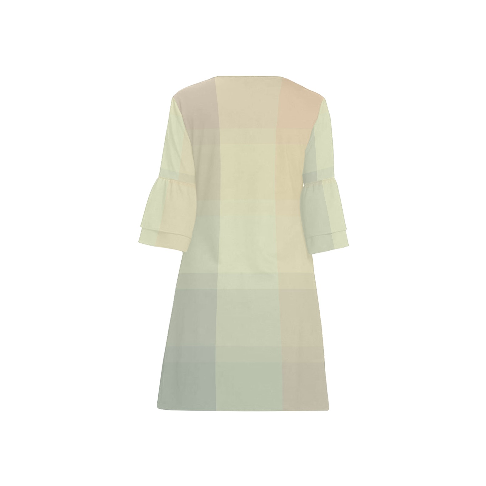 Candy Sweet Pastel Pattern Half Sleeves V-Neck Mini Dress (Model D63)