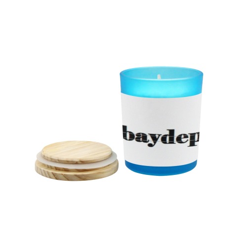 bb g7j77 Blue Glass Candle Cup (Wood Sage & Sea Salt)
