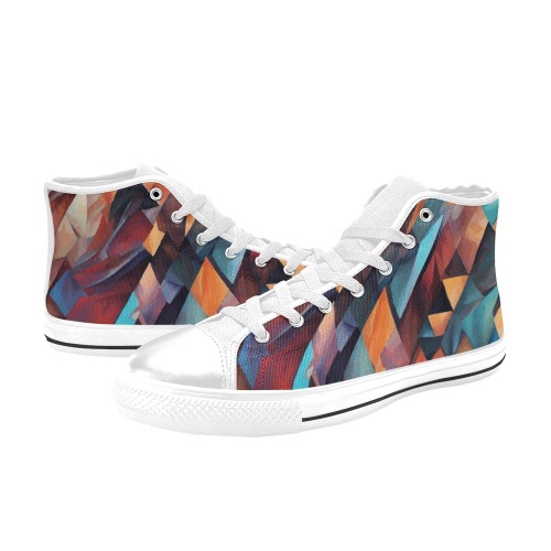 Colorful geometric pattern. Striking abstract art Men’s Classic High Top Canvas Shoes (Model 017)