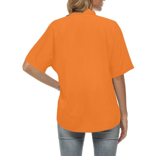 color pumpkin All Over Print Hawaiian Shirt for Women (Model T58)