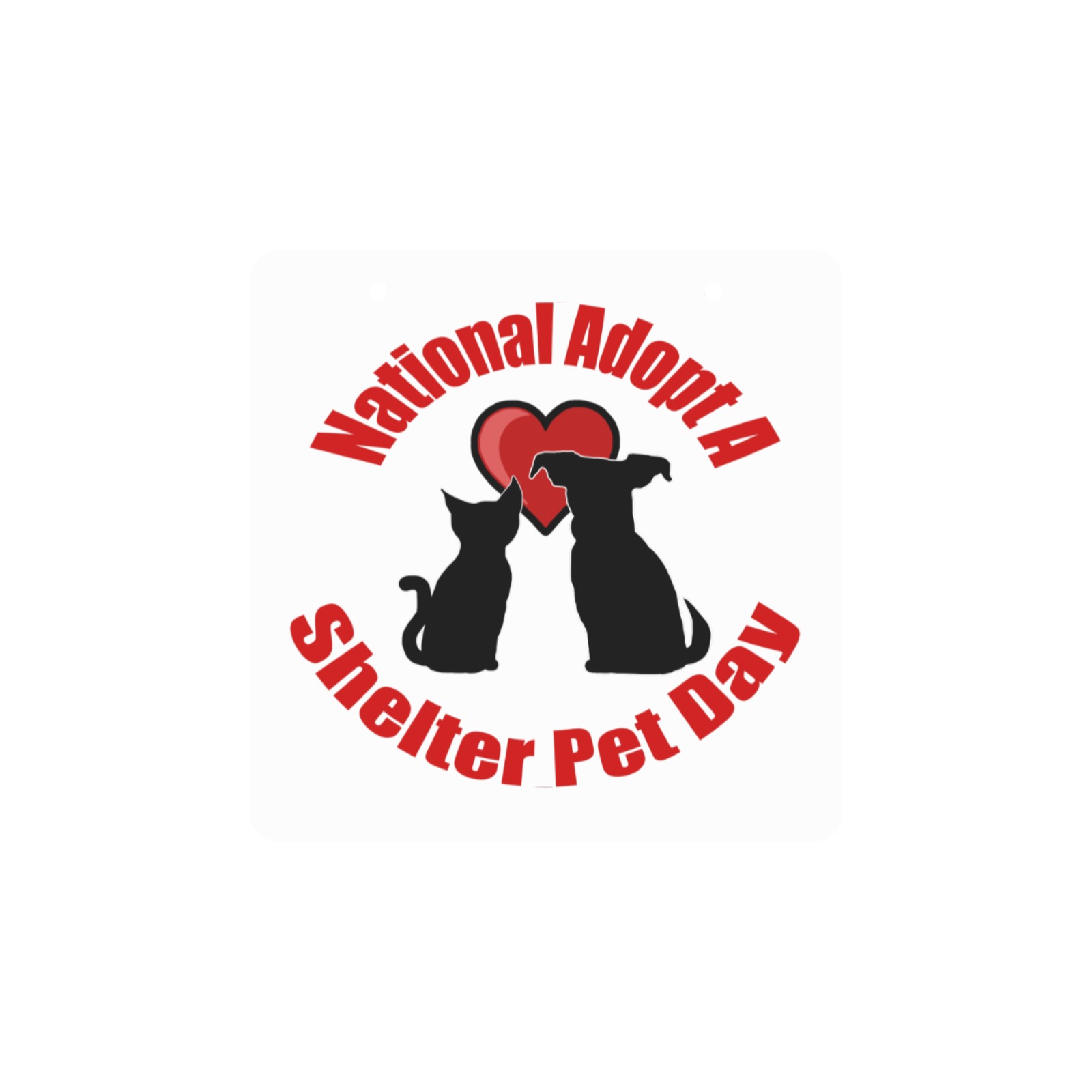National Adopt A Shelter Pet Day Square Wood Door Hanging Sign
