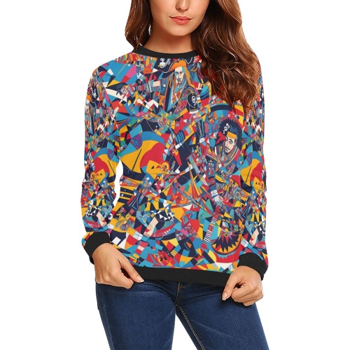 Stunning pirates. Avant-garde chic abstract art. All Over Print Crewneck Sweatshirt for Women (Model H18)
