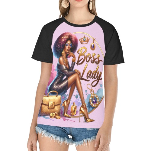 Boss Lady 09 Women's Raglan T-Shirt/Front Printing (Model T62)