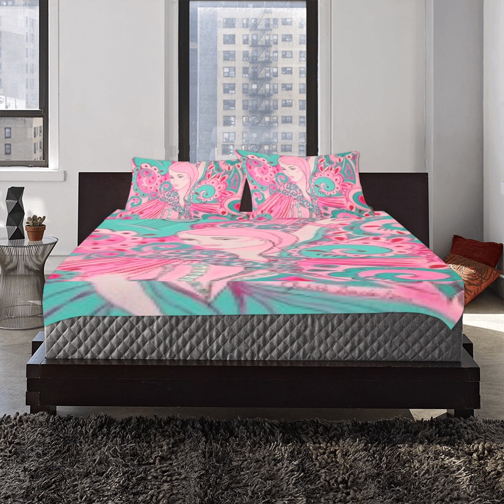 Pink Dancer 3-Piece Bedding Set