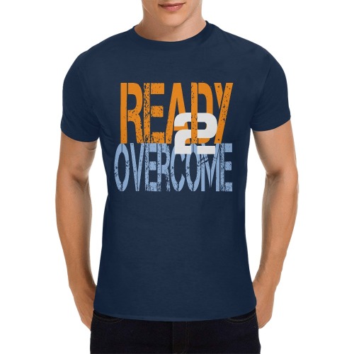 Ready 2 Overcome Black Tee Men's T-Shirt in USA Size (Front Printing Only)