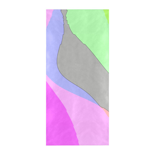 Abstract 703 - Retro Groovy Pink And Green Beach Towel 32"x 71"