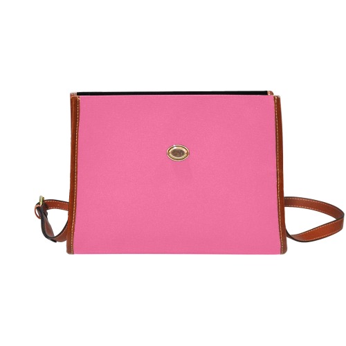 color French pink Waterproof Canvas Bag-Brown (All Over Print) (Model 1641)