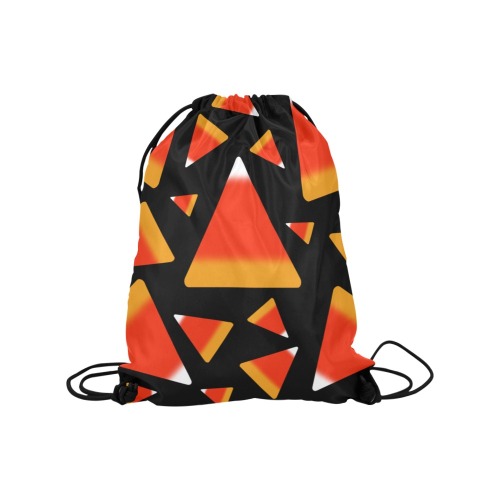 Candy Corn in Red and Orange Medium Drawstring Bag Model 1604 (Twin Sides) 13.8"(W) * 18.1"(H)