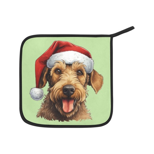 Airedale Terrier Happy Pawlidays Oven Mitt & Pot Holder