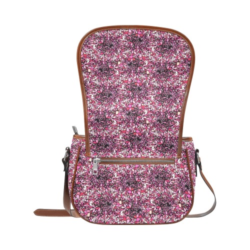 Raspberry Splash Saddle Bag/Small (Model 1649) Full Customization