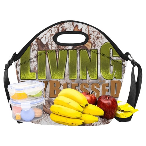 Living My Blessed Life Neoprene Lunch Bag/Large (Model 1669)