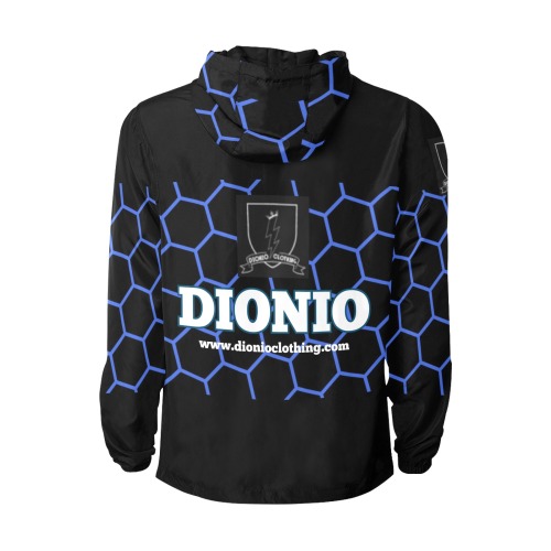 Dionio Clothing - Quilted Windbreaker ( Black & White shield Logo Geometric) All Over Print Quilted Windbreaker for Men (Model H35)