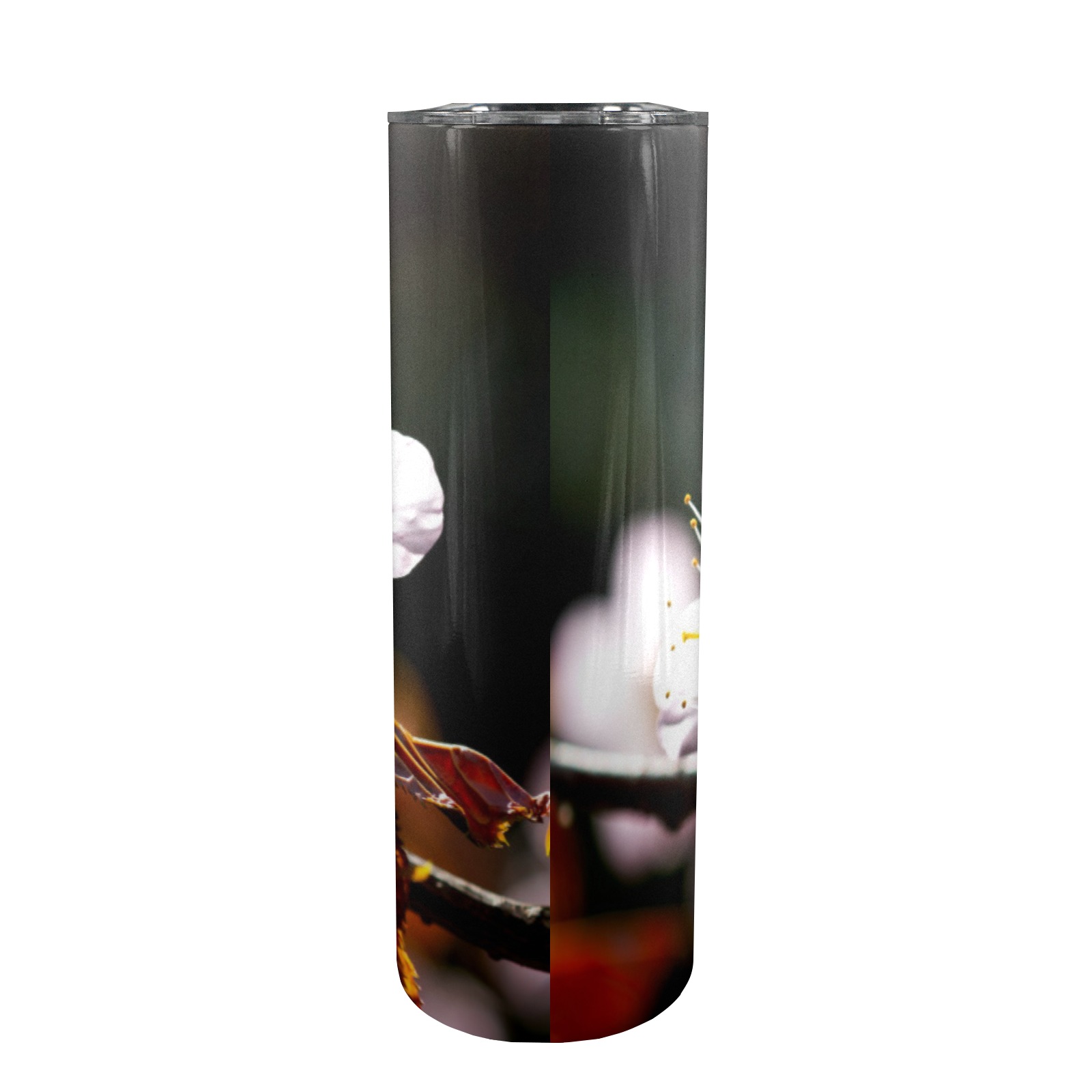 Sunlit sakura flowers. Play of light and shadows. 20oz Tall Skinny Tumbler with Lid and Straw